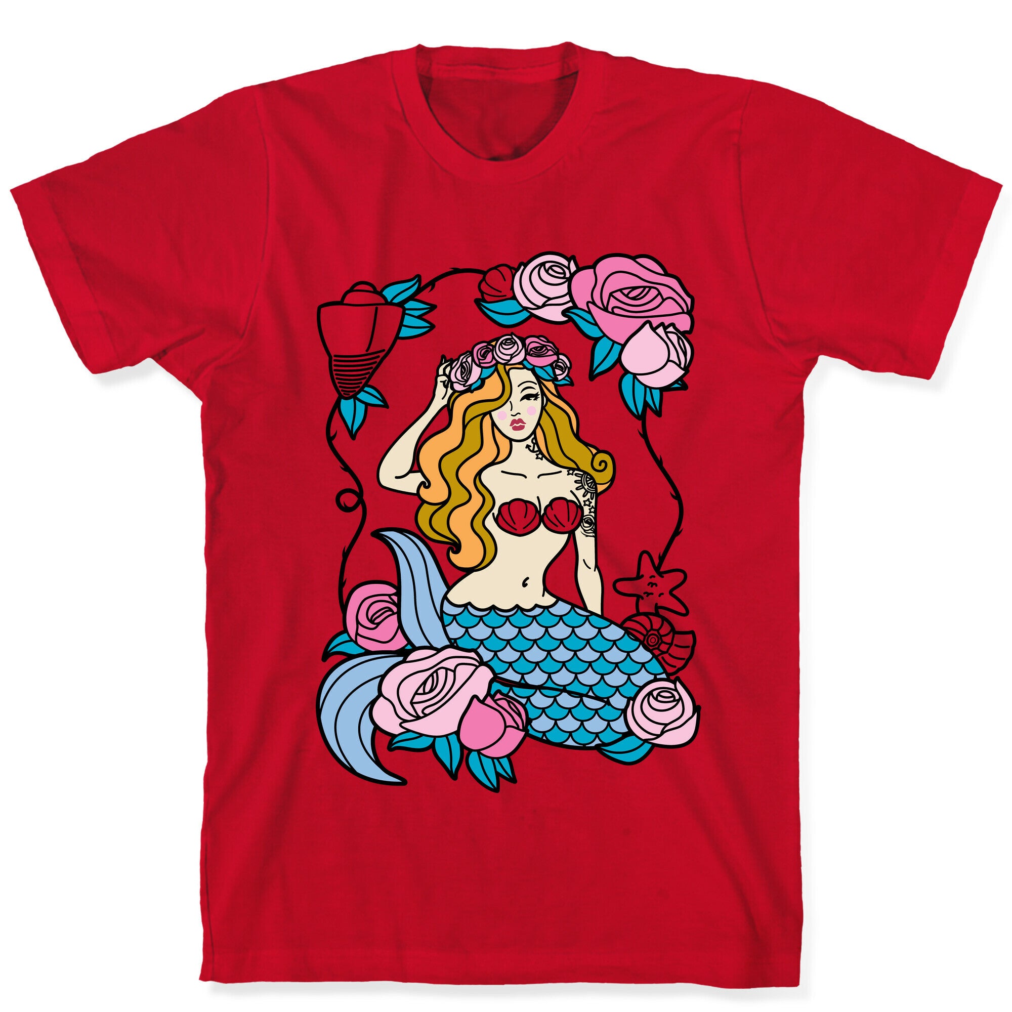 Nautical Tattoo Mermaid T-Shirt